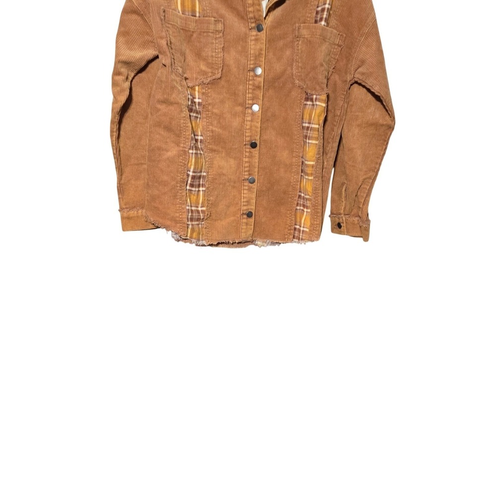 Easel Large Vintage-Inspired Distressed Cottagecore Artsy Boho Patchwork Shacket - Picture 11 of 11